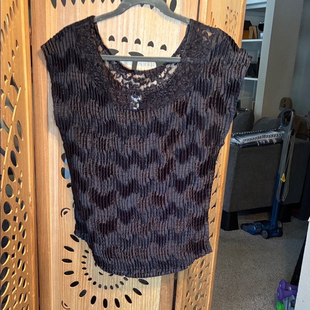 Nicola Elegant Black Lace Women's Top